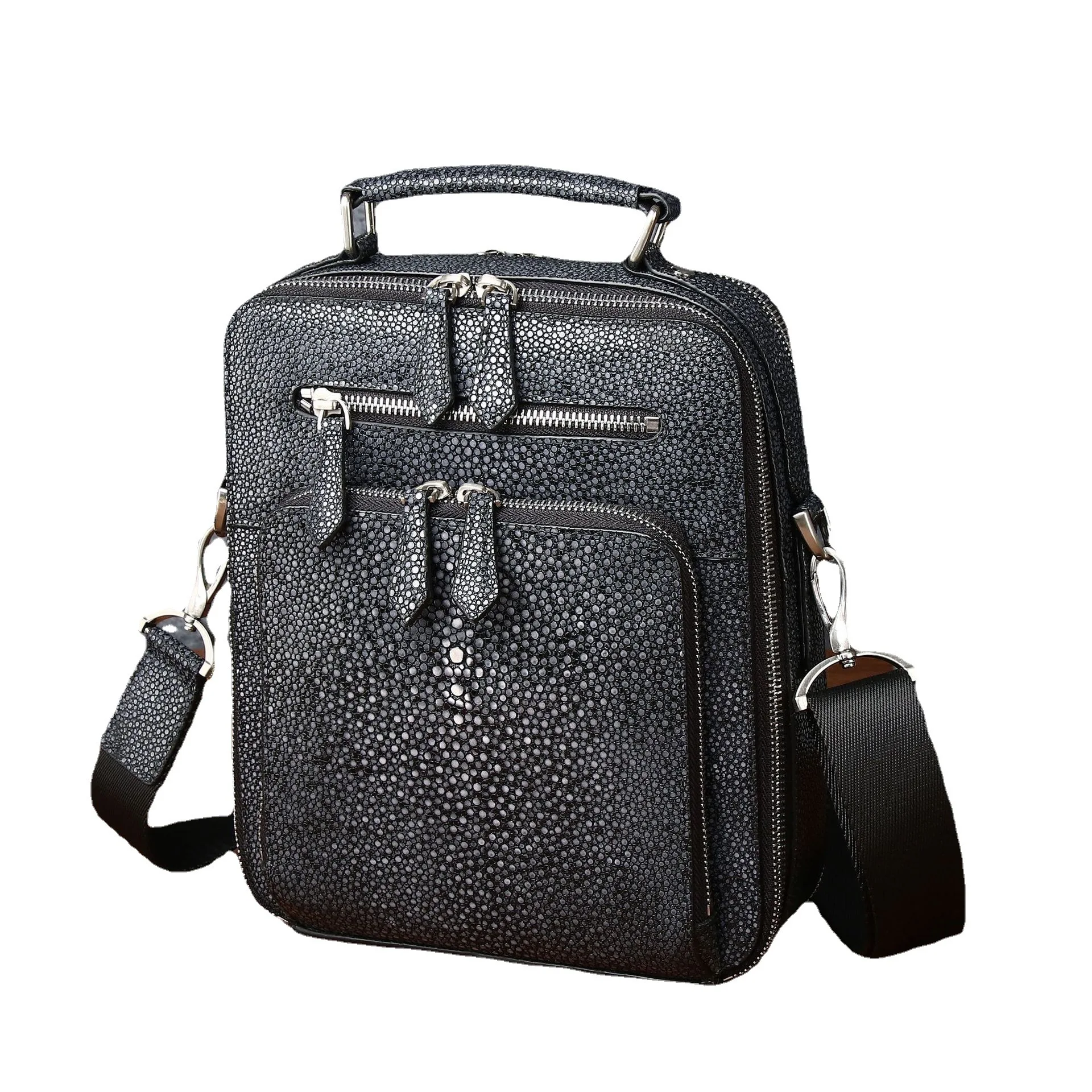 

New Smooth Pearl Fish Pattern Single Shoulder Diagonal Straddle Classic Men's Handheld Business Box Set Bag сумка мужская сумки