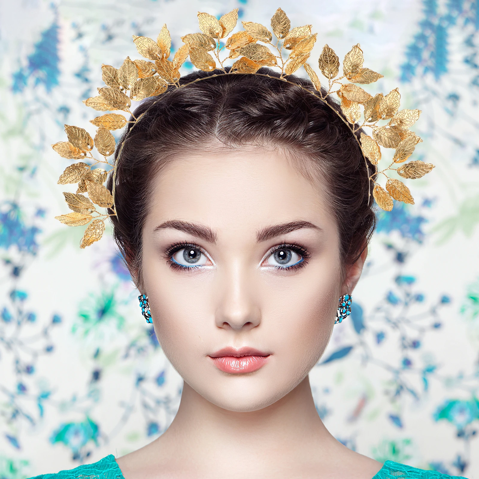 

FRCOLOR Gold Roman Goddess Headpiece for Women Leaf Bridal Wedding Headdress Bride