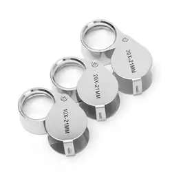 10x-30x 21mm Pocket Jewelry Loupe Jewelers Diamond Eye Magnifying Glass Magnifier Metal Tools For Coins Gems Stamps Watches