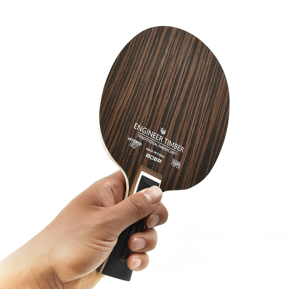 Table Tennis Racket 5 Layers Ping Pong Blade Paddle Ebony Wood Dalbergia Tennis Rackets Professional Long Handle PingPong Racket