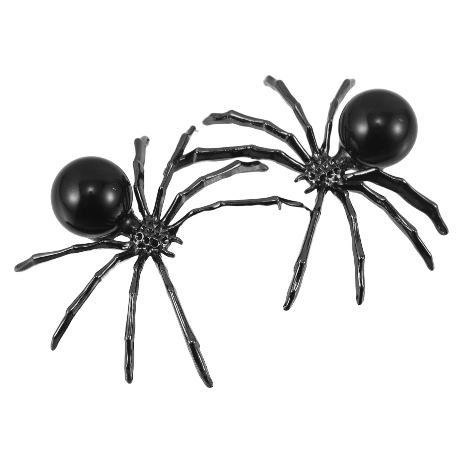 

2Pcs Halloween Spider Figurines Crystal Spider Ornaments Decor Insect Figurine Desktop Spiders Figurines Animal Sculpture Props