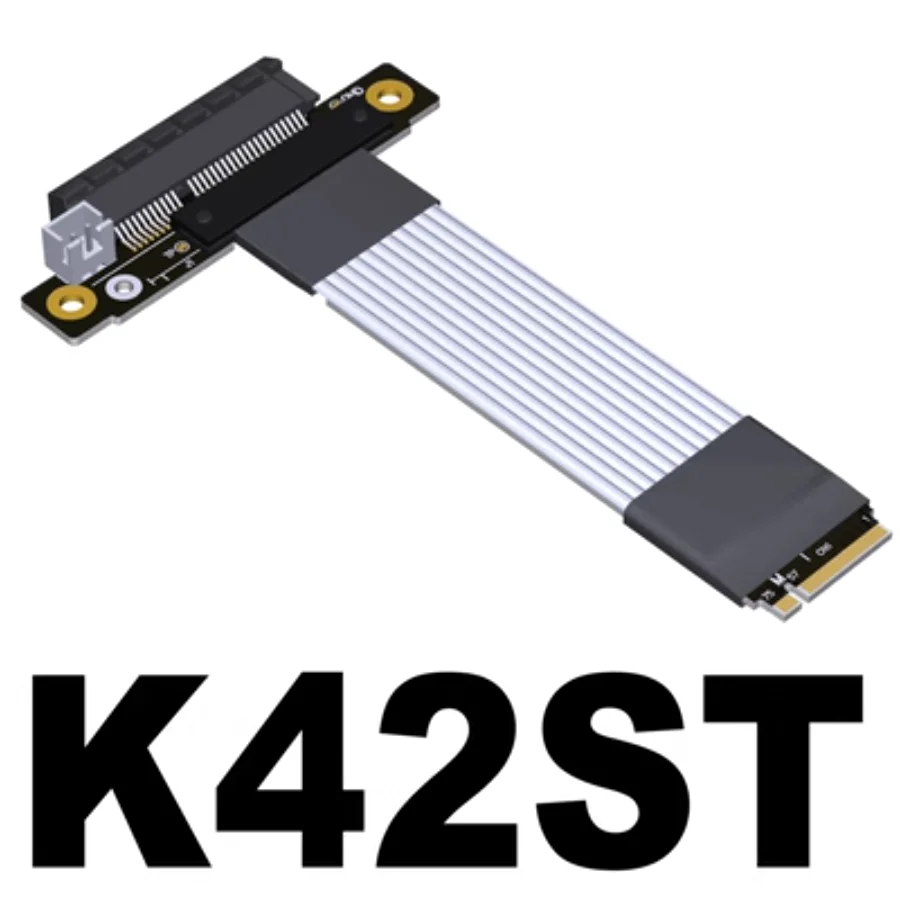 M.2 NVMe SSD to PCIe x16 Extension Riser Cable M Key 2280 Riser Expansion Card 64G/bps