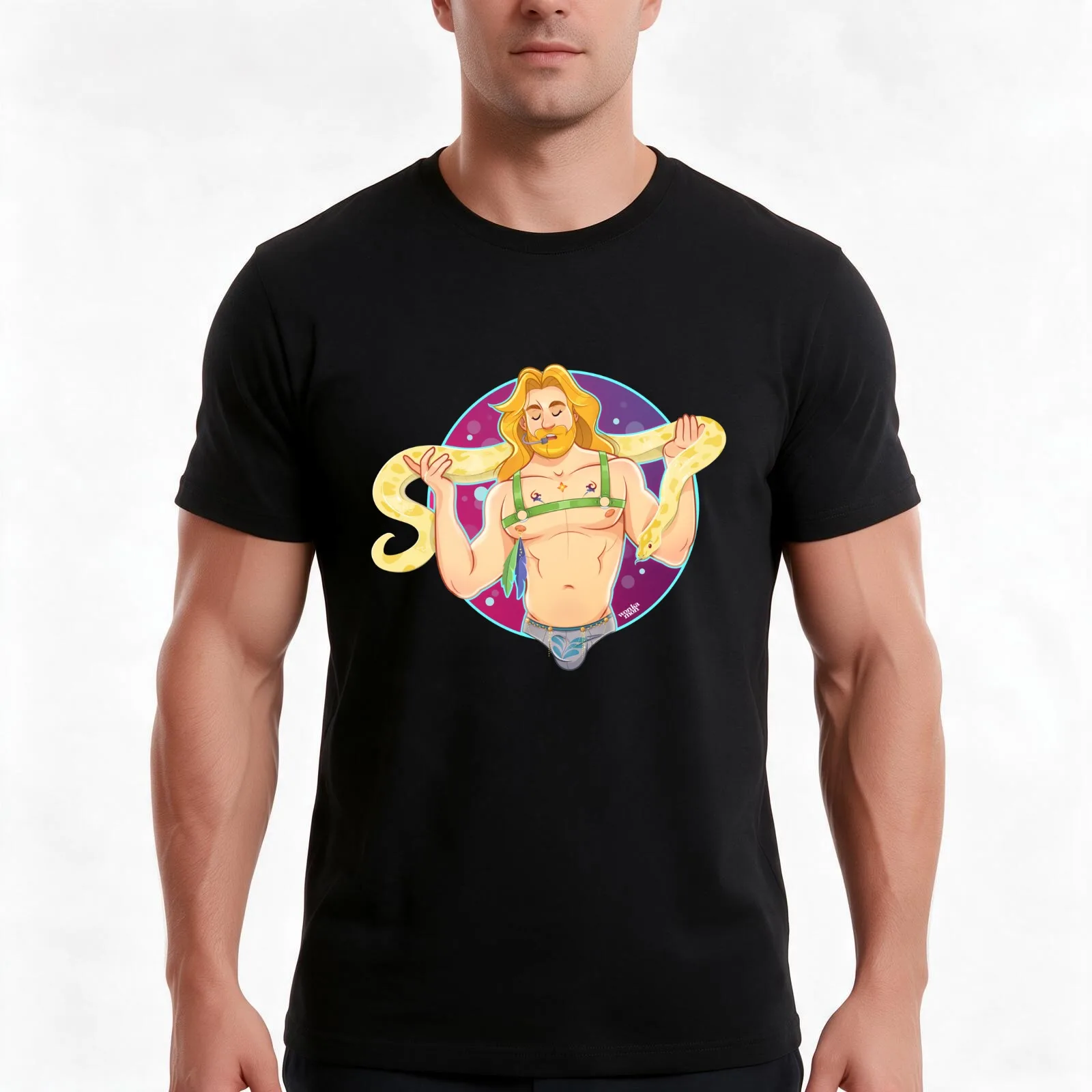 Anaconda Baby T-Shirt, Summer Casual Cotton Tee, Oversized Streetwear Tops, Vintage Graphic Print, Loose Fit Short Sleeve