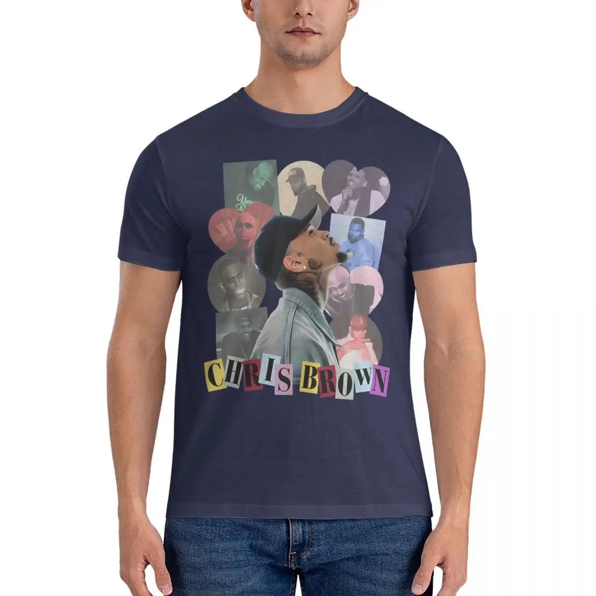 

Мужская футболка с изображением Криса Брауна из чистого хлопка, креативная футболка с изображением музыкального круга 11, 2024