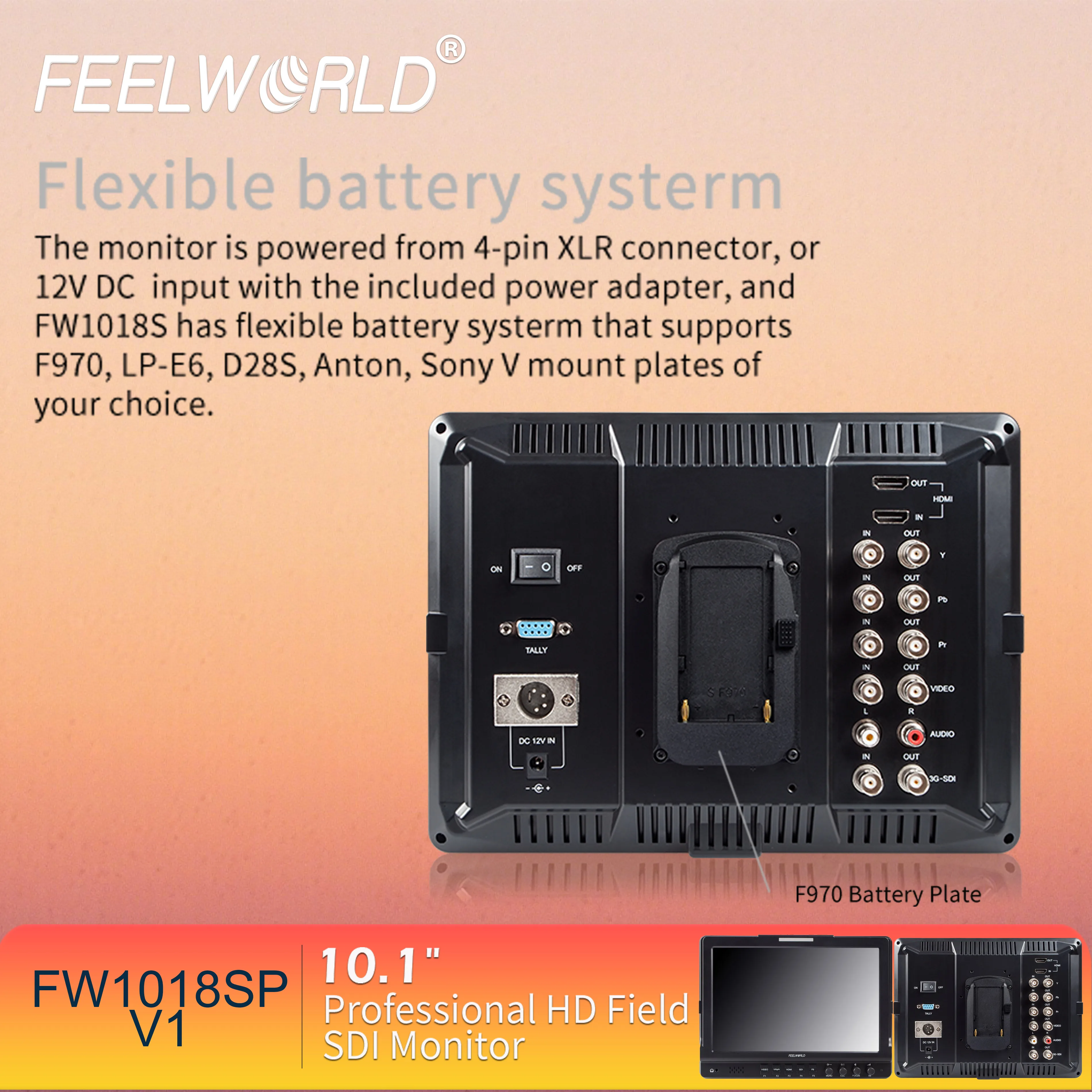 FEELWORLD FW1018SP V1 شاشة على الكاميرا IPS HD عرض أدوات السينما دعم شعار مخصص OEM المصنع مباشرة LB #4