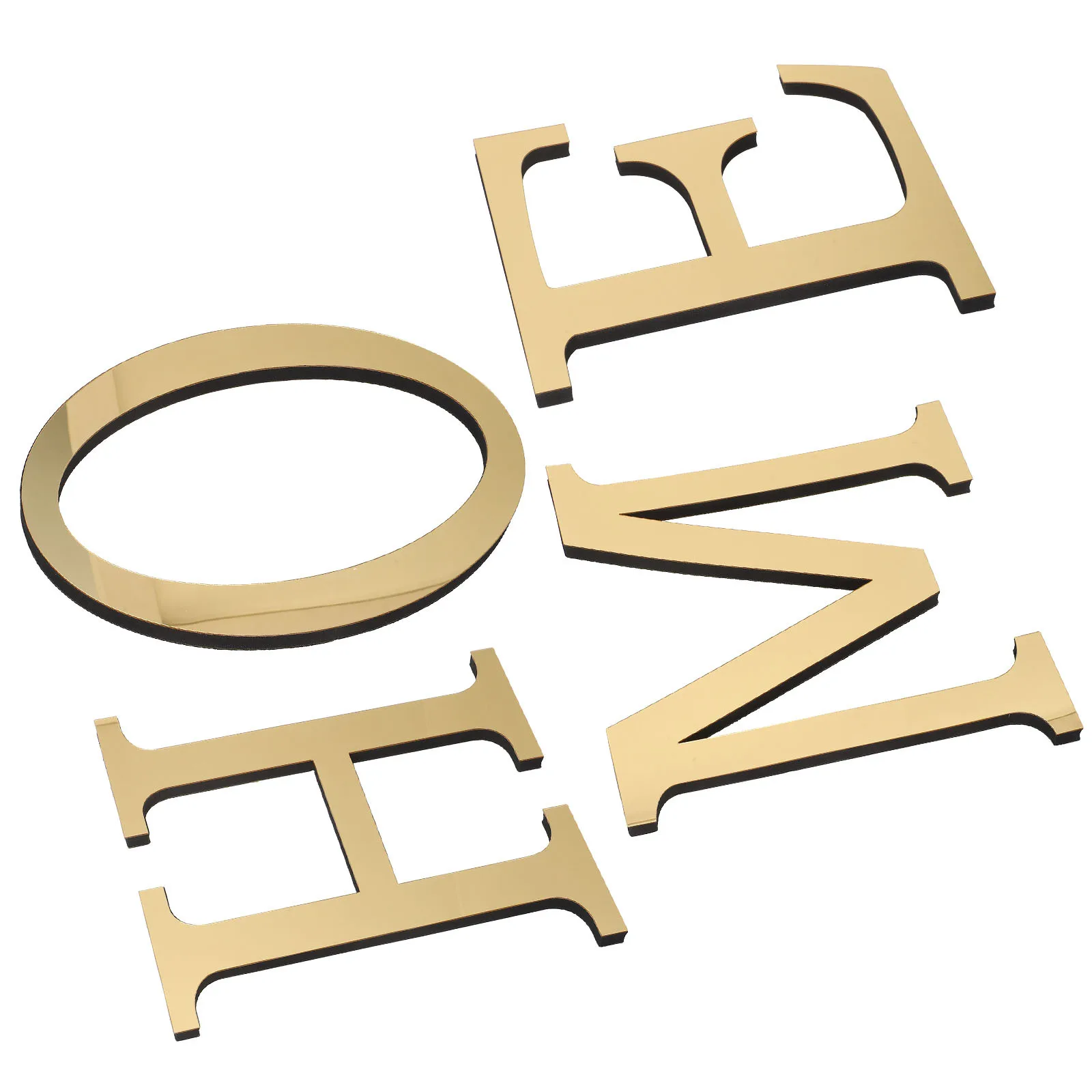 

1Set 3D Acrylic Mirror Wall Sticker Light Gold Reflective Alphabet Letters Peel Stick Home Decor Wall Art Removable Decorative