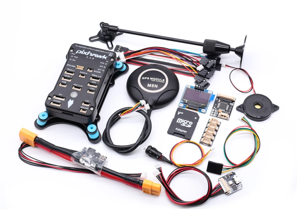 Pixhawk 2.4.8 PRO PX4 PIX 32-bits vluchtcontroller + M8N GPS + 433/915Mhz 100/500mw radiotelemetrie + veiligheidsschakelaar + zoemer + rgb + I2C