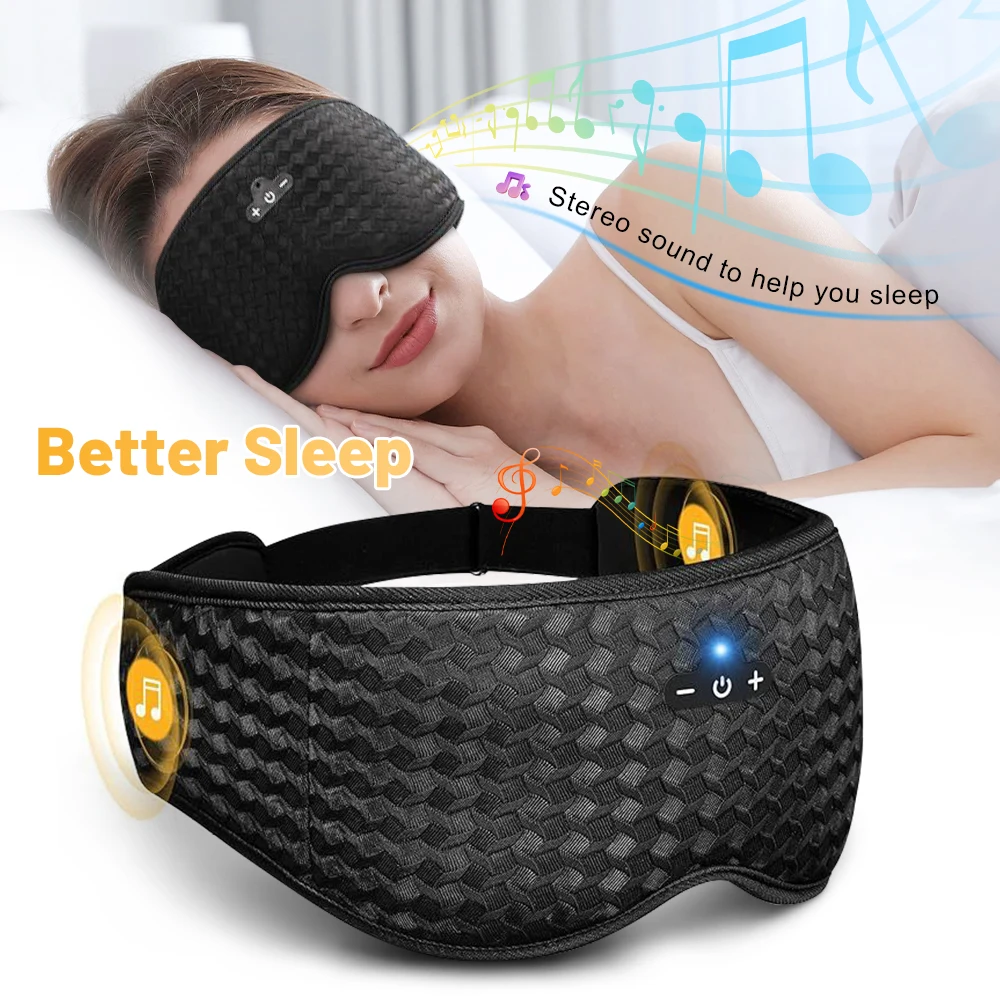 

Sleep Headphones Blindfold 3D Sleep Mask Bluetooth Wireless Music Eye Mask Sleeping Headphones for Side Sleepers