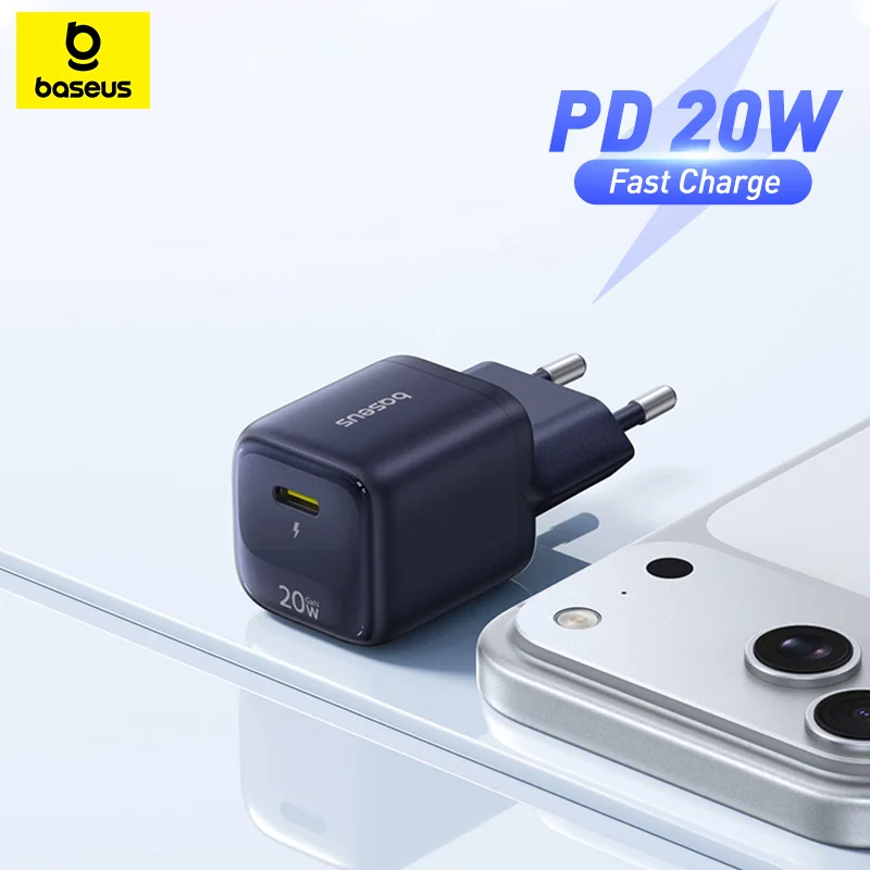 

Baseus 20W Phone Charger GaN USB C Charger PD3.0 QC Fast Charging For iPhone 17 16 15 14 13 Pro Max Samsung Laptops iPad Charger