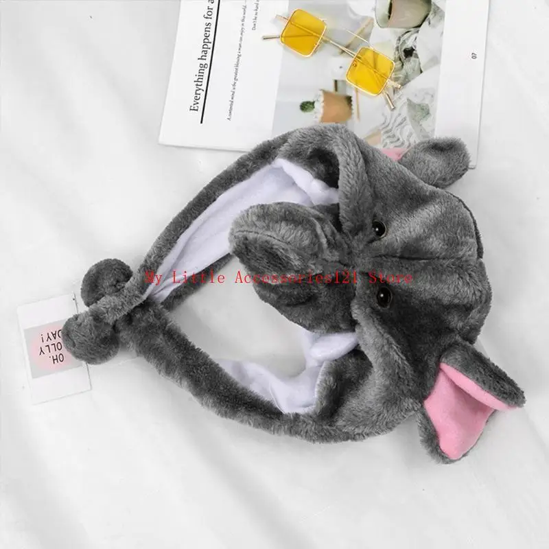 قبعة قطيفة على شكل فيل لطيف قبعة شتوية للثلج قبعة كريتر للبالغين والأطفال في حفلة الهالوين #2