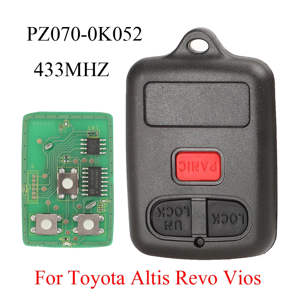 jingyuqin PZ070-0K052 433MHZ Smart Remote Control Car Key For Toyota Altis Revo Vios Remote Transmitter Auto Key Fob Part