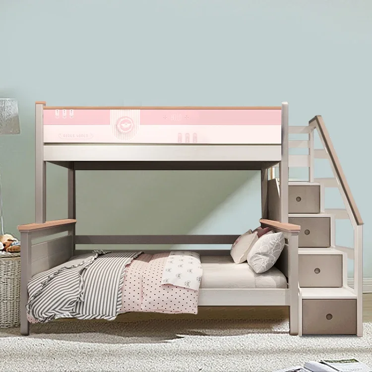 

Cheap Price Wooden Bed Children Bunk Beds With Slides For Kids Boys Bedroom Furniture