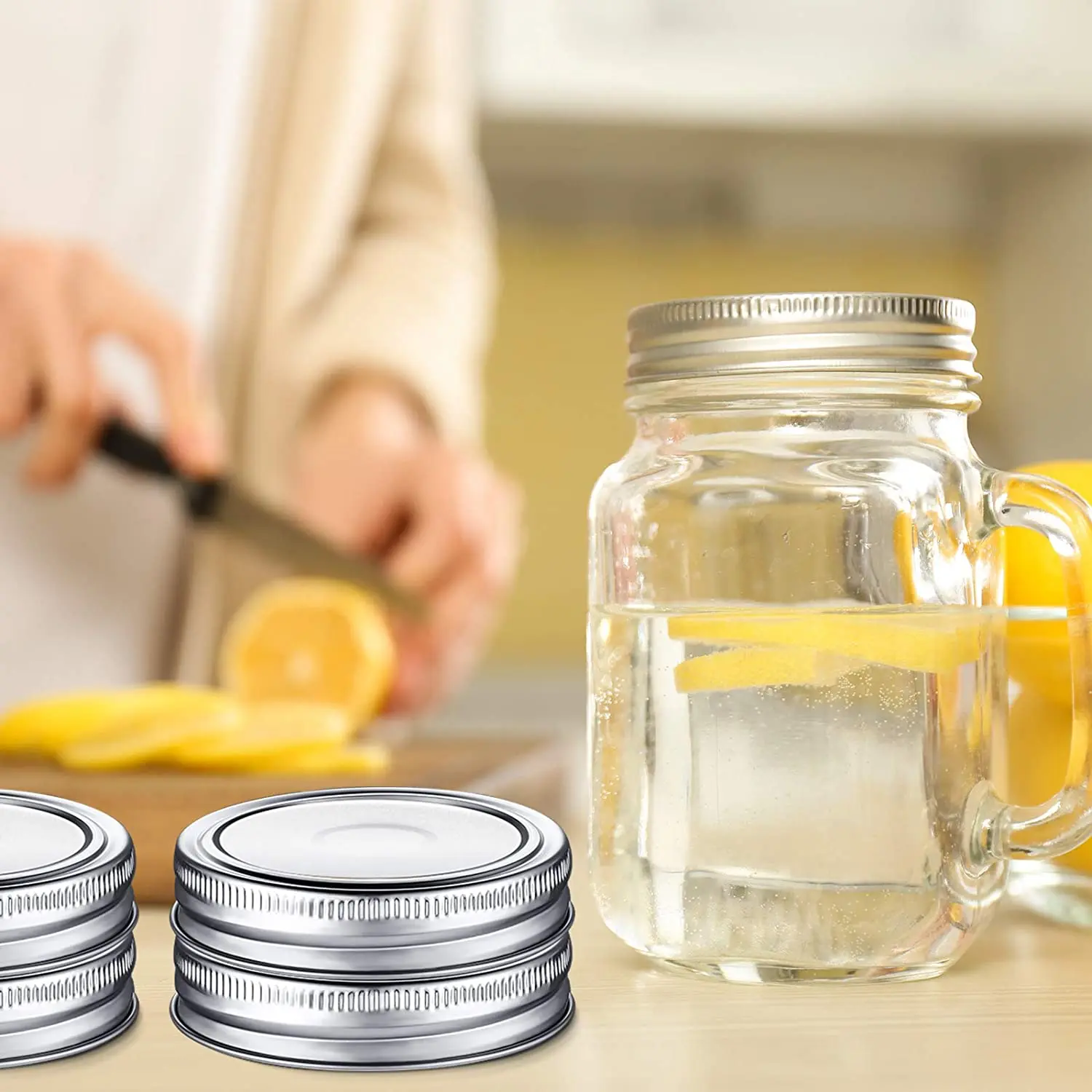 

2025 Trend100 Pieces Canning Jar Lids And Bands Set Split-Type Lids With Silicone Seals Rings Leak Proof And Secure Canning