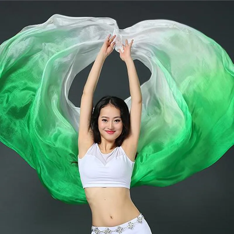 Solid Belly Dance Silk Veil 2.5m X1.14m Dancer Stage Performance Show Props Hand Throw Scarf Shawl Light 5mm Praise Church Adult