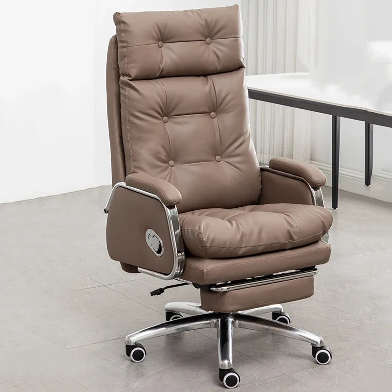 

Leather Wheel Office Chair Adjustable Comfortable Modern Ergonomic Chair Mobile Computer Designer Silla Oficina Salon Furniture