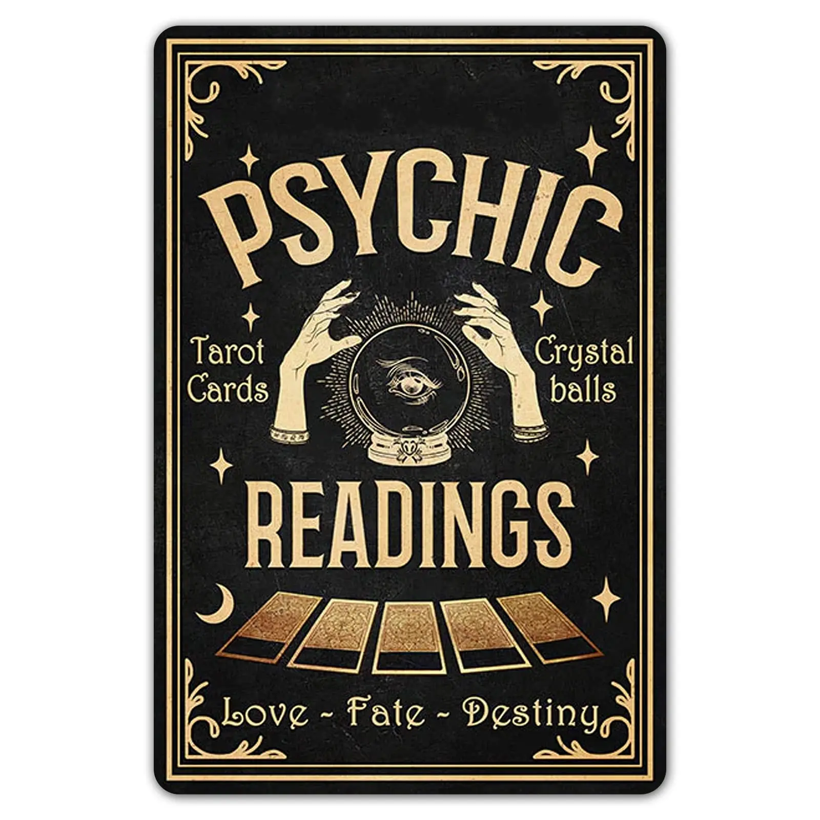 SmartCows Vintage Metal Sign Psychic Reading Tin Signs Kitchen Witch Holloween Party Decorations 12x8 Inches Home Bathroom Decor