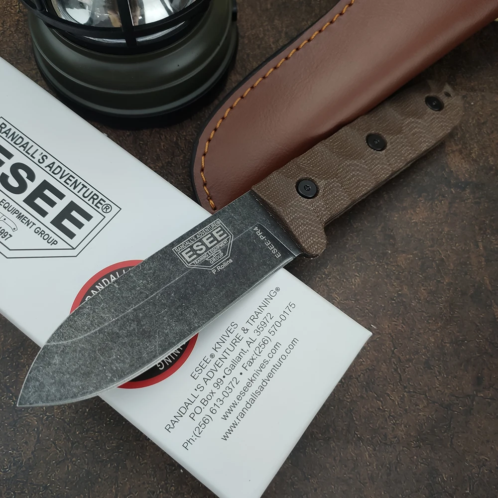 ESEE PR4 Fixed Knife Optional Separate Sheath Wilderness Climbing Trekking Camping Fishing Picnic BBQ Outdoor EDC Cutting Tool