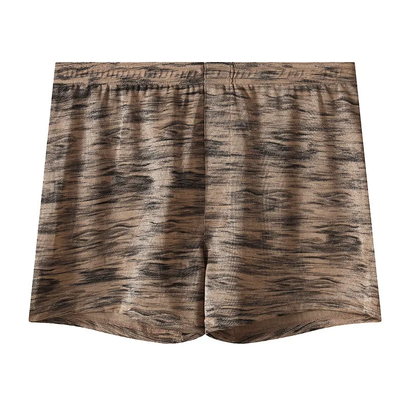 New Summer Men's Ice Silk Texture Printed Men Harem Shorts Mid Waist Plus Size Loose Breathable Elastic Male Boxer Underwear view 5