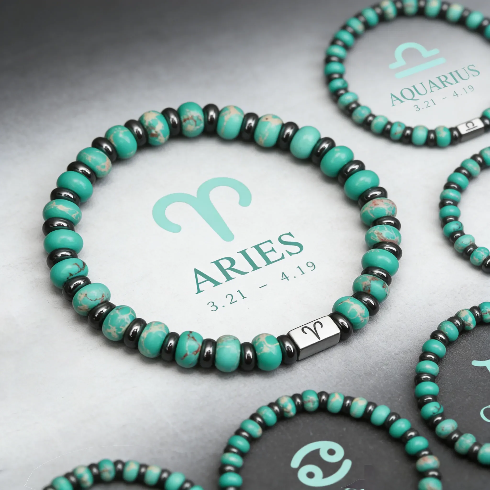 Turquoise Zodiac Lucky Charm Bracelet Exquisite Beaded Jewelry Used for Spiritual Healing Confidence Perfect Commemorative Gift