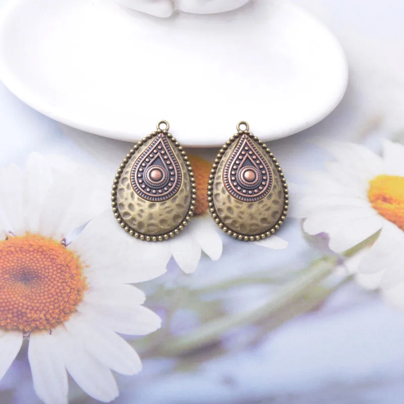 10 Stück Retro-Stil Wassertropfen-Anhänger Ohrring-Komponente DIY Ohrringe Anhänger – Detail 7
