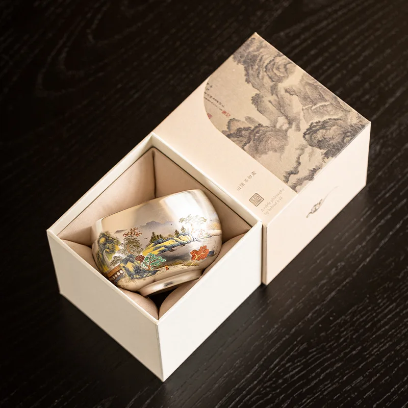 

PYJ Palace Museum Cultural and Creative Sterling Silver Tea Cup Chinese Specialty Gift