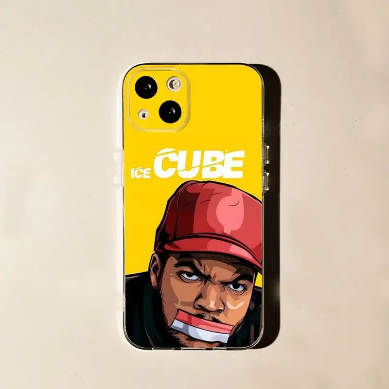 Old School Ice Cube Rapper Cool Phone Case For iPhone 11 12 Mini 13 14 15 Pro XS Max X 8 7 6s Plus 5 SE XR Transparent Shell