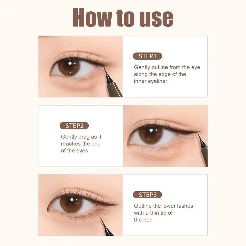 Penna per Eyeliner impermeabile Eyeliner Waterline a lunga durata matita per gli occhi lunga da indossare trucco per gli occhi Eyeliner Ultra Fine impermeabile