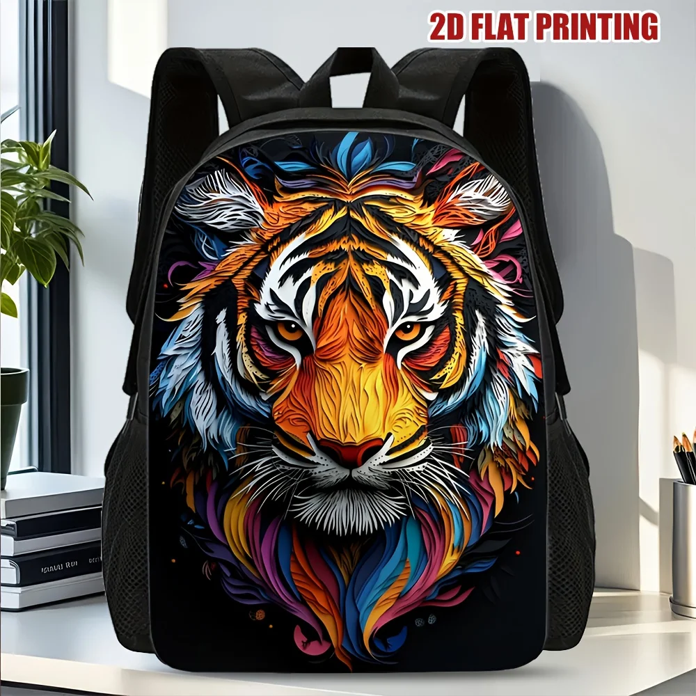 

A colorful tiger-themed backpack with plenty of storage space, perfect for travel and daily use. Suitable for teens.