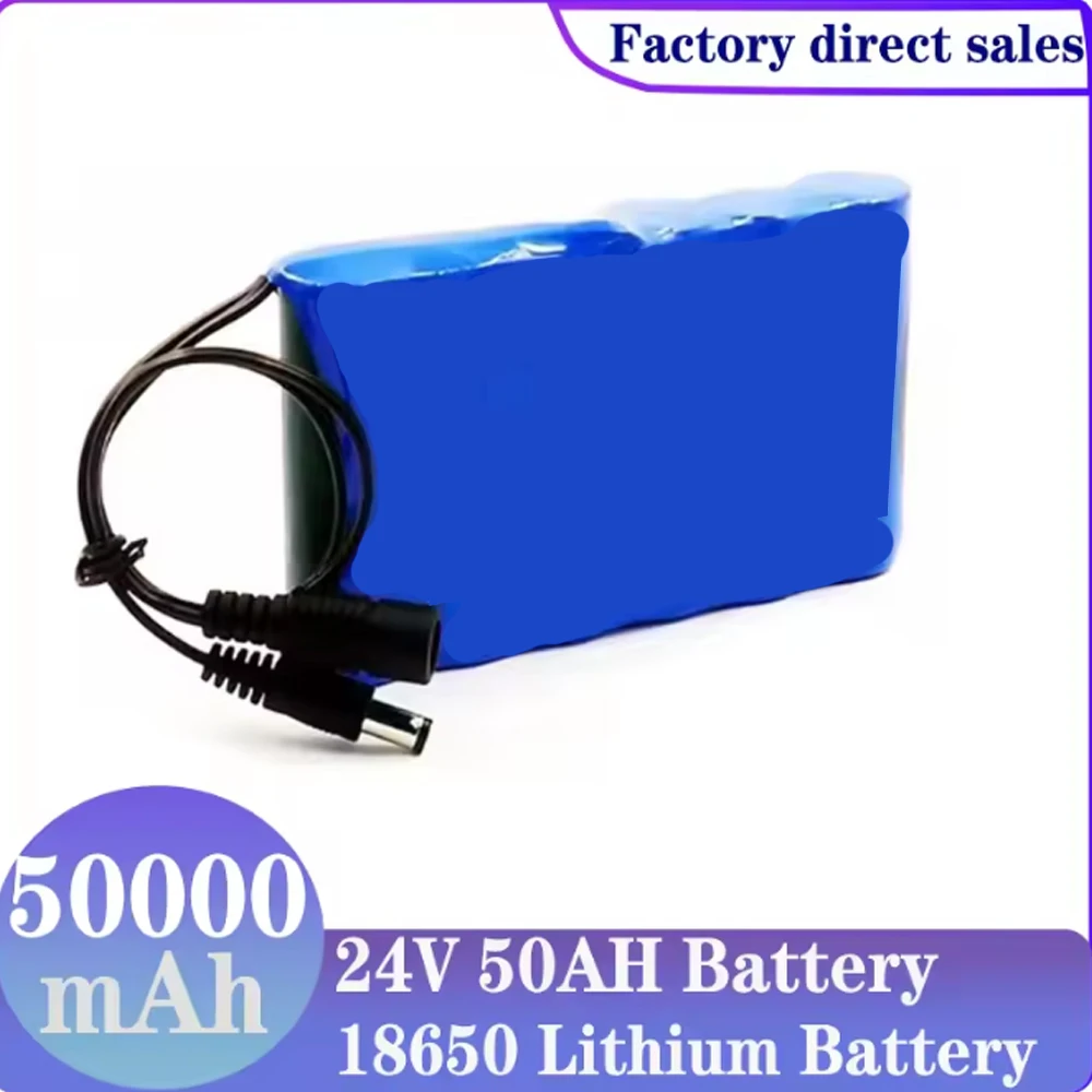 

24v 6S1P Battery Pack 50000mah Rechargeable Lithium Ion Battery 50ah Capacity for CCTV Camera Monitor with DC 12.6v 1A Charger