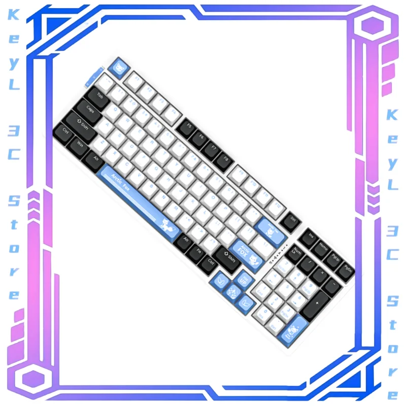 V98prov2 Polar Fox Three-Mode Hot Plug Bluetooth Gasket Durable Wireless Customized Game Mechanical Keyboard