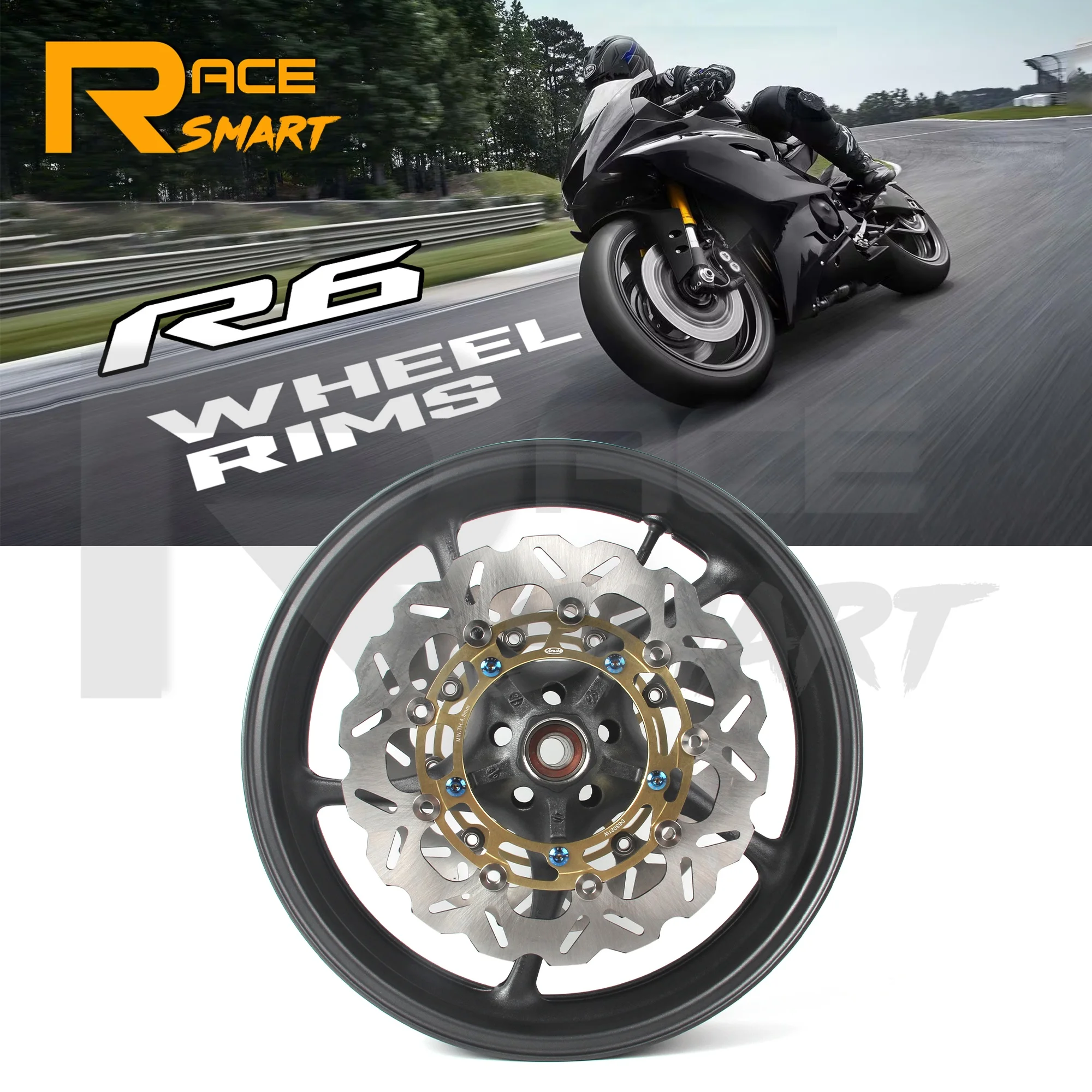 

Для мотоцикла YAMAHA YZF R6 2005-2016 передние колесные диски тормозные диски YZFR6 2006 2007 2008 2009 2010 2011 обод колеса и тормозной диск