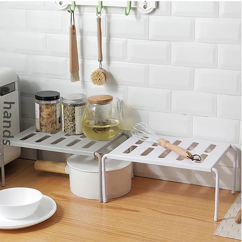 Kitchen Storage Rack Spice Shelf Home Use Plastic No Drilling Required Adjustable Kitchen Supplies Shelf Spice Organizer