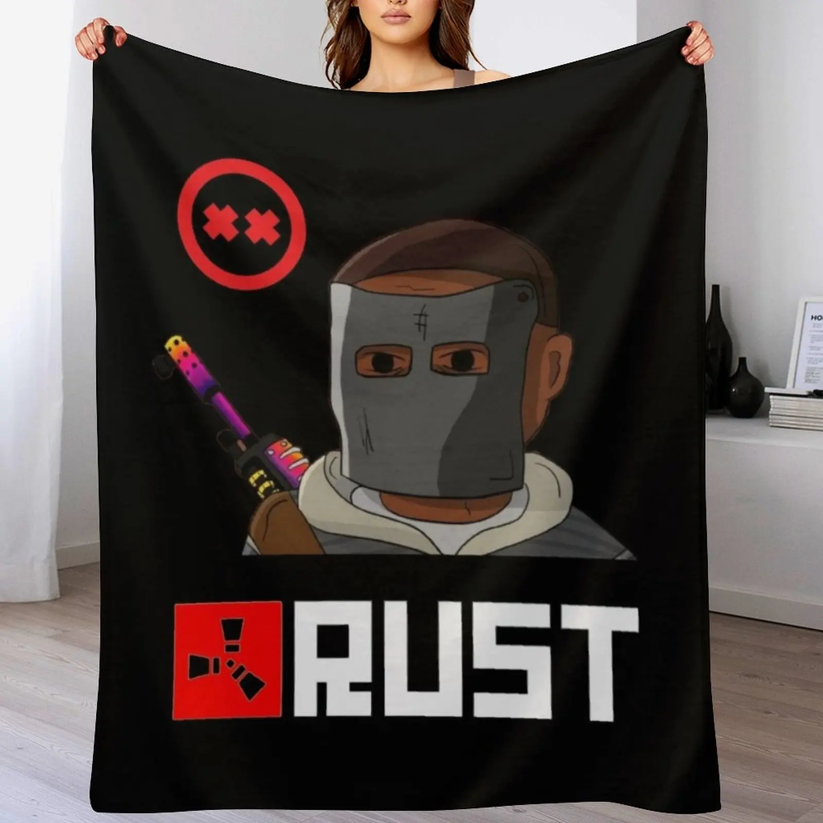 Rust Game Poster Throw Blanket Hair wednesday Extra Large Throw manga Blankets