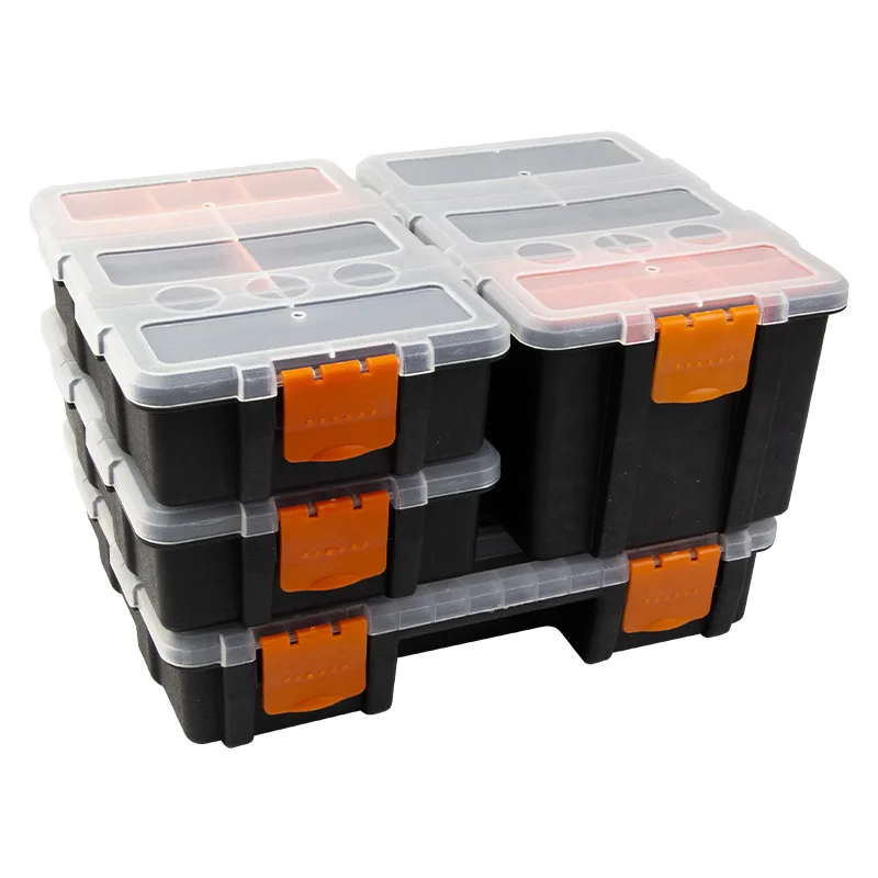 Flip-Top Grid Parts Storage Box Transparent Lid Divided Compartment For Screws Electronic Components