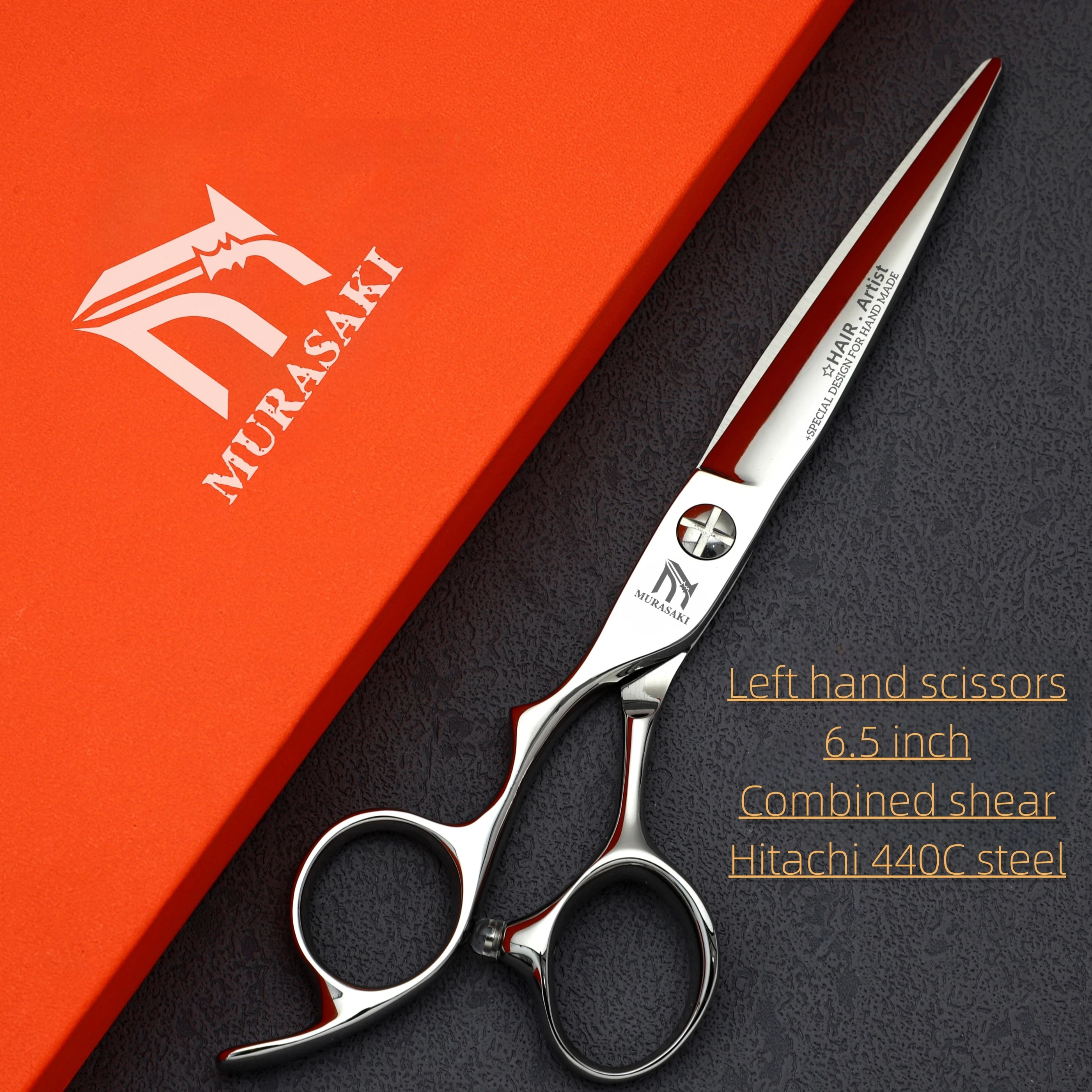 Professionelle Linkshänder-Schere, 6-6,5-6,8 Zoll Haarschneideschere, Japanischer 440C Stahl, Hochwertiges Friseurzubehör – Detail 23