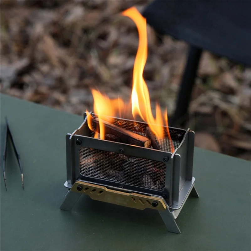 

ABVH-2X Outdoor Camping Incense Burner Mini Wood Stove Aromatherapy Holder Stainless Steel Charcoal Stove For Home Desk