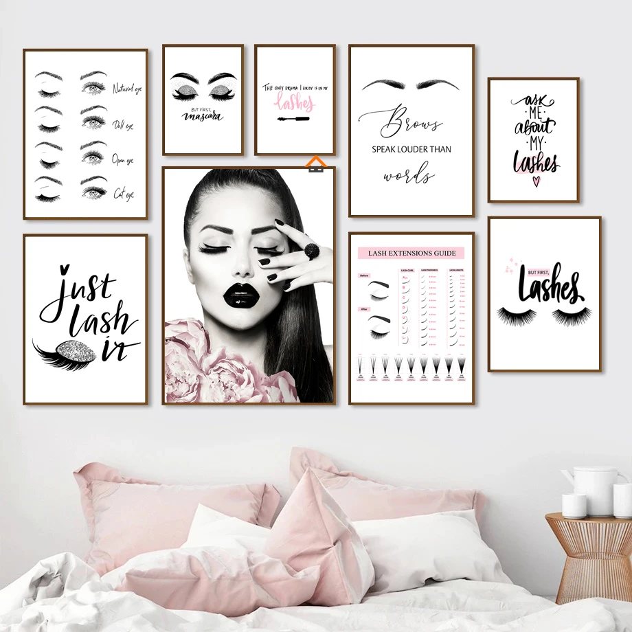 Beauty Salon Eyelash Extension Lash Guide Posters Prints Canvas Wall Art Brow Artist Designer Technician Girl Bedroom Hoom Decor