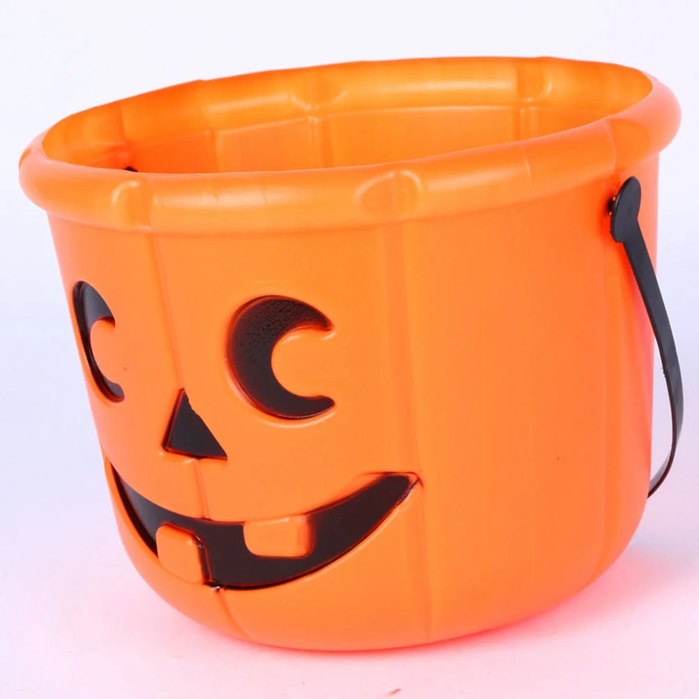 2 Pcs Glowing LED Flash Pumpkin Bucket Decor Halloween Decorations Decorate Pail