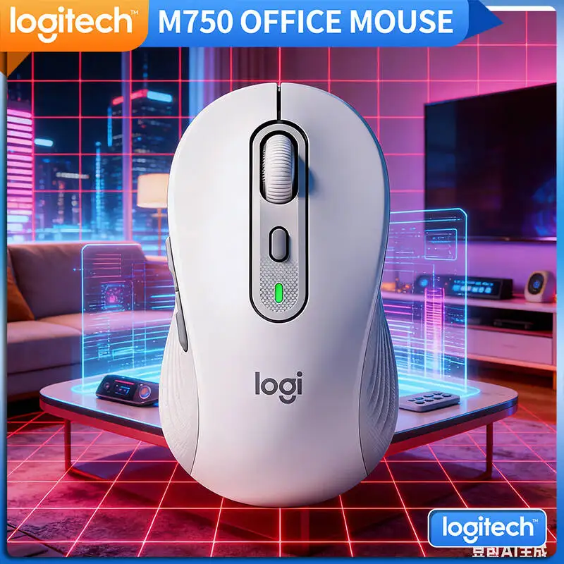 

Беспроводная мышь Logitech M750 Silent - 90% снижение шума, настраиваемые боковые кнопки, из переработанного пластика, радиус действия 10 м, готова к использованию дома