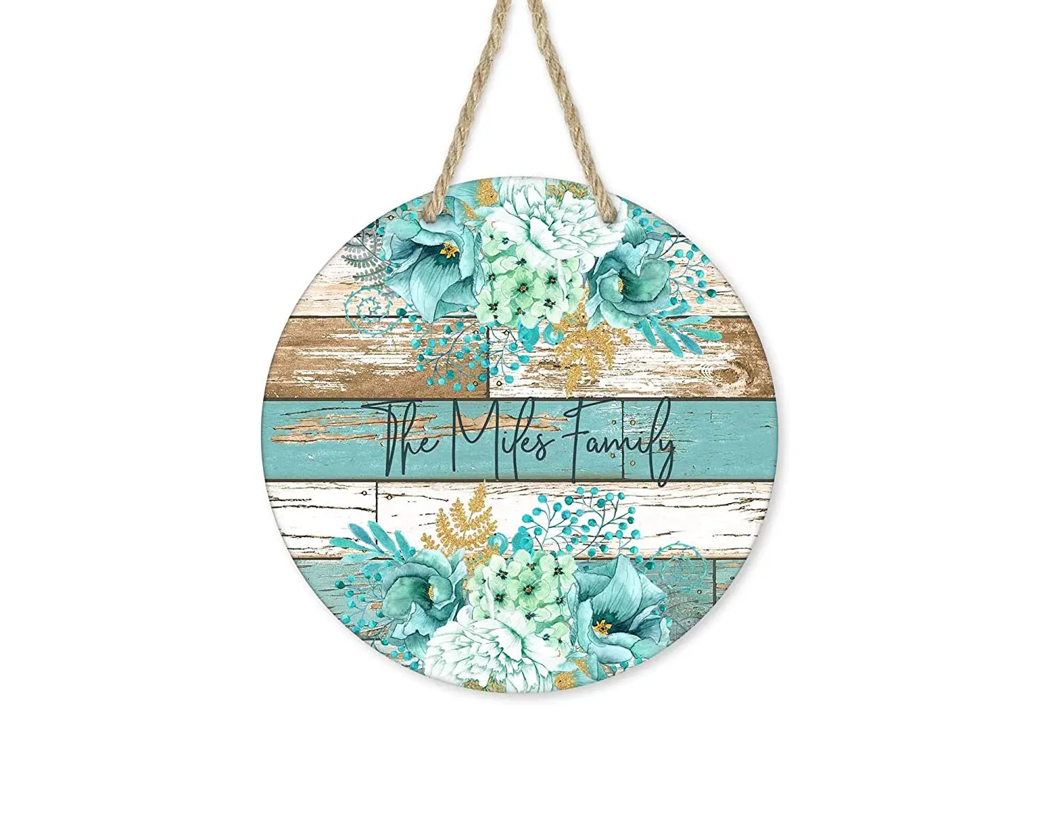 

Personalized Teal Barnwood Door Sign Custom Hanger