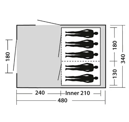 Outdoor Waterproof Protection 5 Persons Large Camping Inflatable Air Tunnel Tent