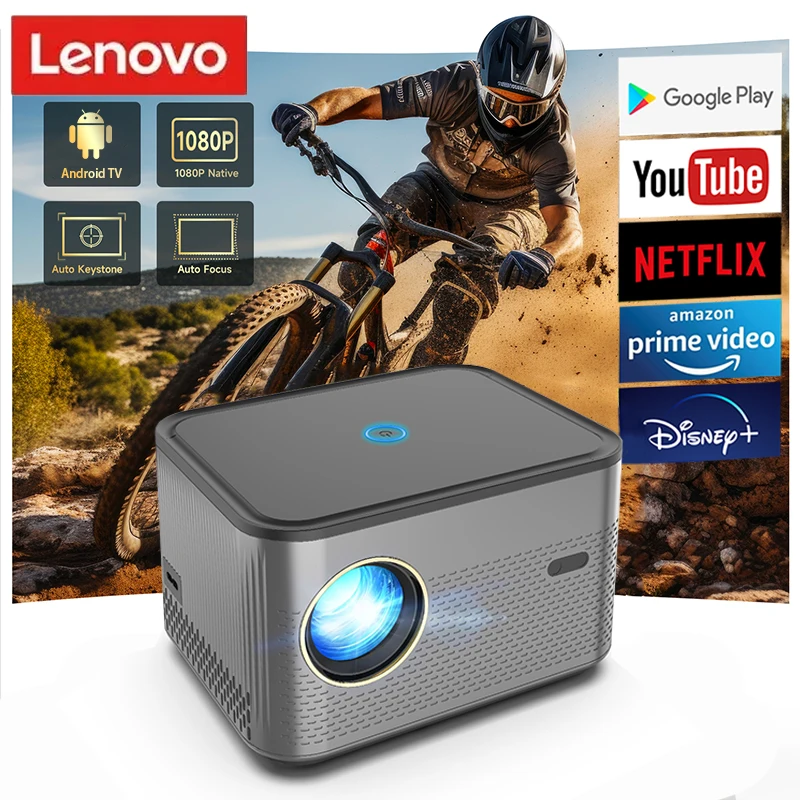 

Lenovo Native 1080P 350ANSI 4K Android 9 JH105 360 ° Проектор с автоматической грозовой фокусировкой Keystone Air Mouse Wi-Fi6 BT5.2 Портативный для улицы