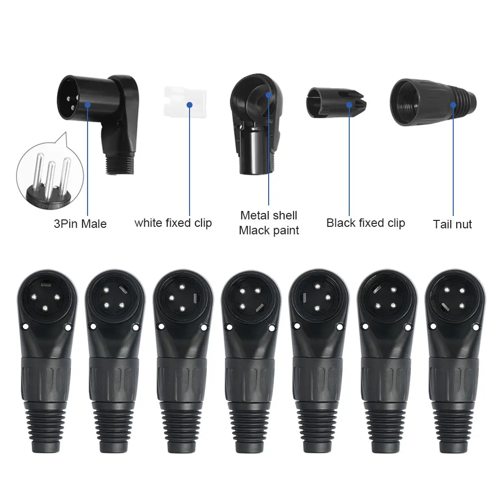 3Pin XLR الزاوية اليمنى موصل ذكر أنثى Micphone التوصيل الصوت كابلات الموصلات الزاوية اليمنى 90 درجة سلك الصوت موصل
