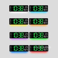 LED Bottom Clock, Digital Wall Clock With Remote Adjustable, Ambient Screen Alarm Control, Large Brightness 10 Lights,