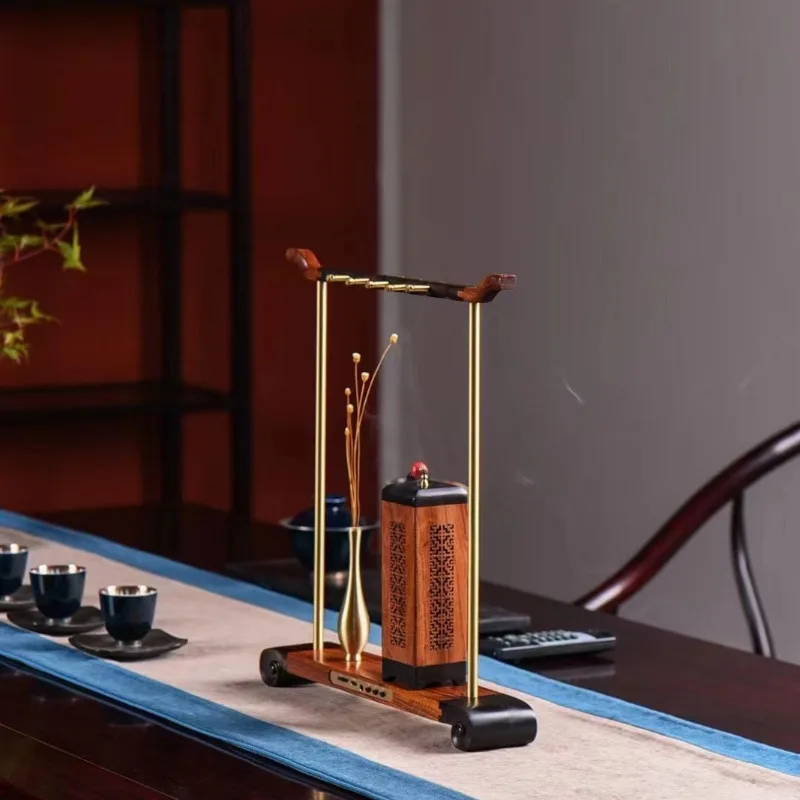 Wooden music machine Vertical household sauerkraut wood incense, aromatherapy stove tea table ornament