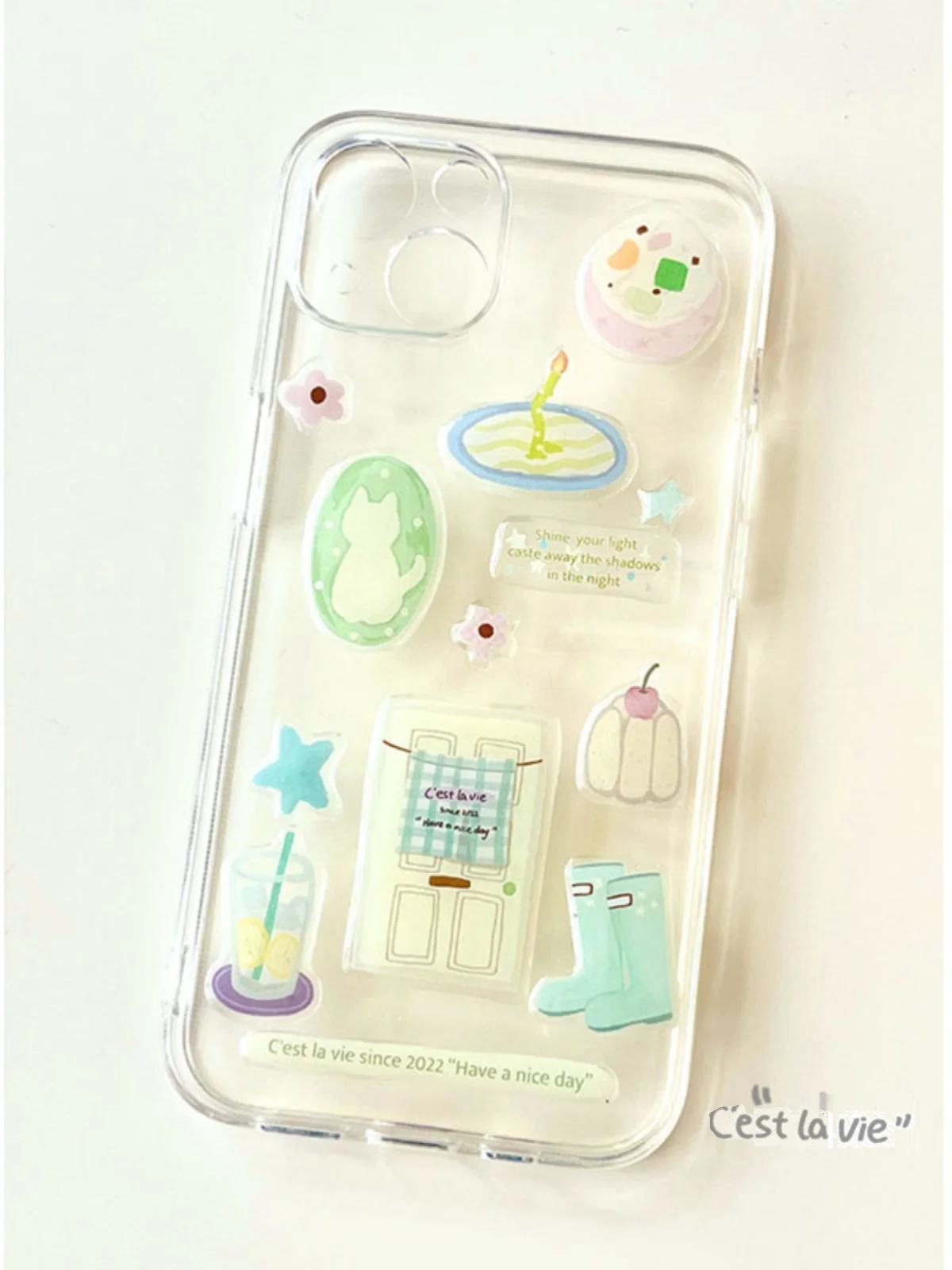 Original Illustration Dessert Shop Sticker ,Drop Glue Stickers Cute Stereo Diy Handbook Mobile Phone Case Computer Sticker