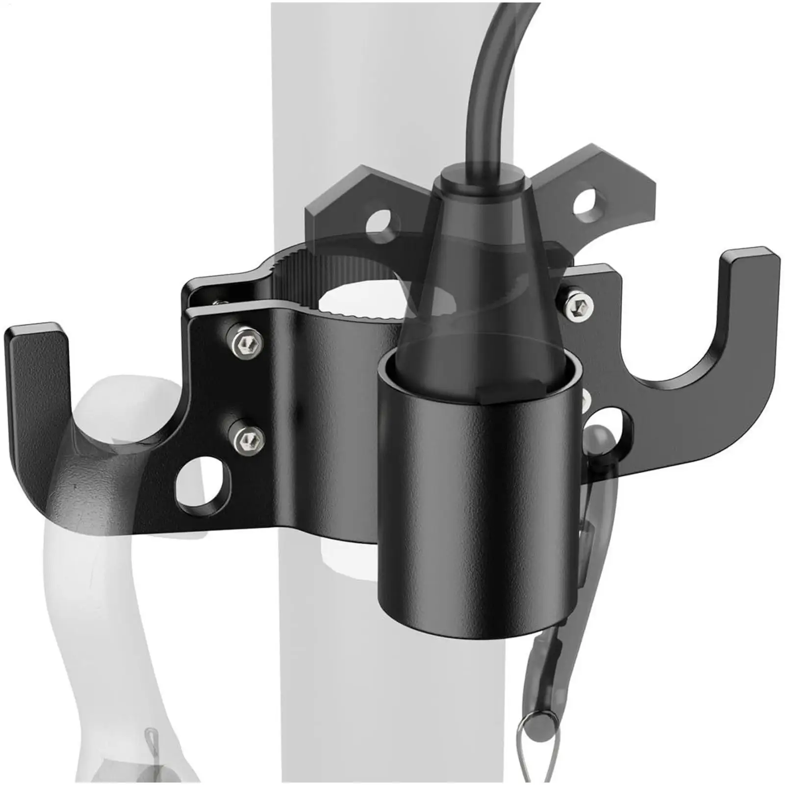 

Heavy Duty Aluminum Trailer Chain Organizer with 7 Way Plug Holder, Inverted Design for RV Camper Towing Accessories Hitch