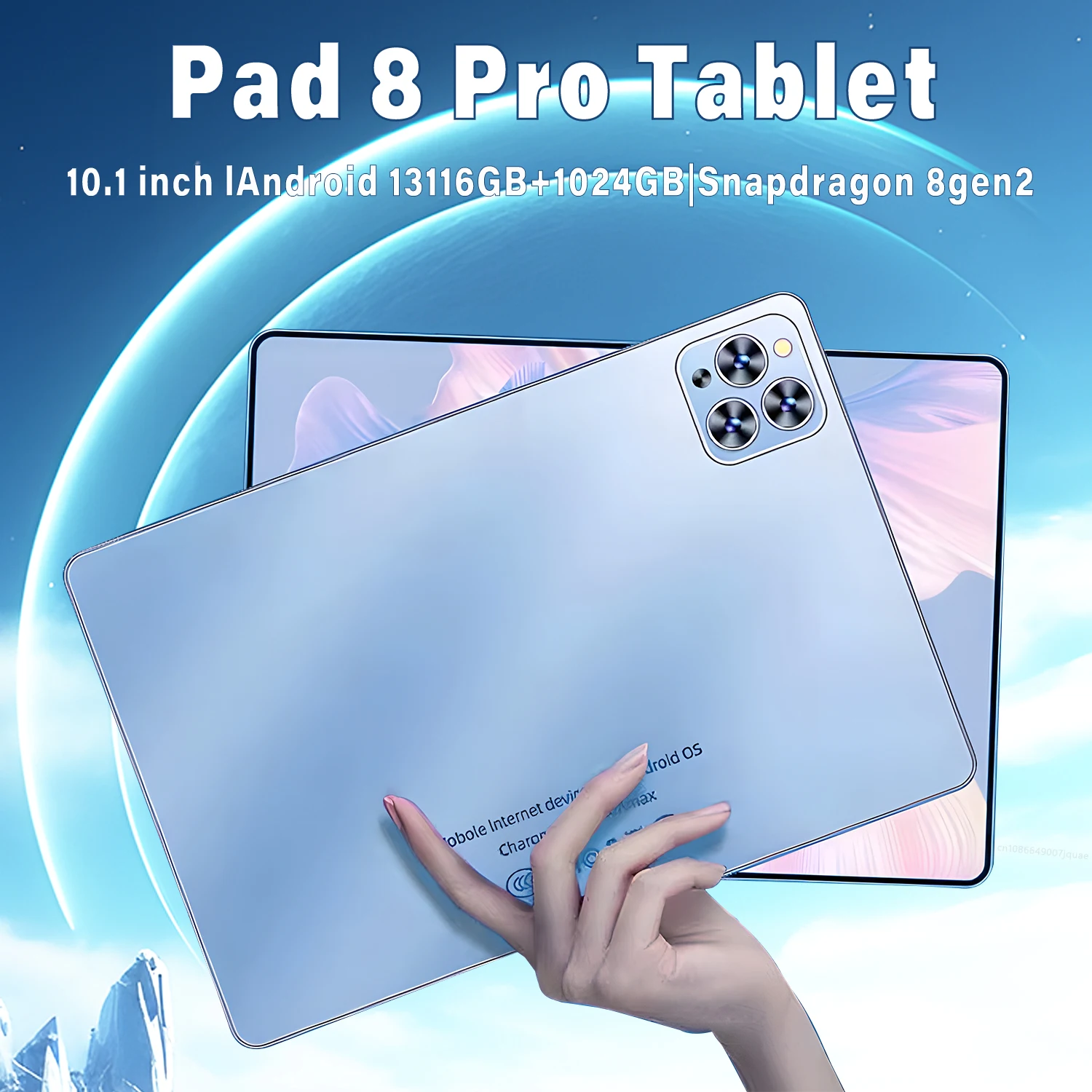 

Original Pad 8 Pro Tablet 10.1 inch Android 13 Global Snapdragon 8gen2 16GB+1024GB 10000mah 5G Dual SIM WIFI HD Full Screen