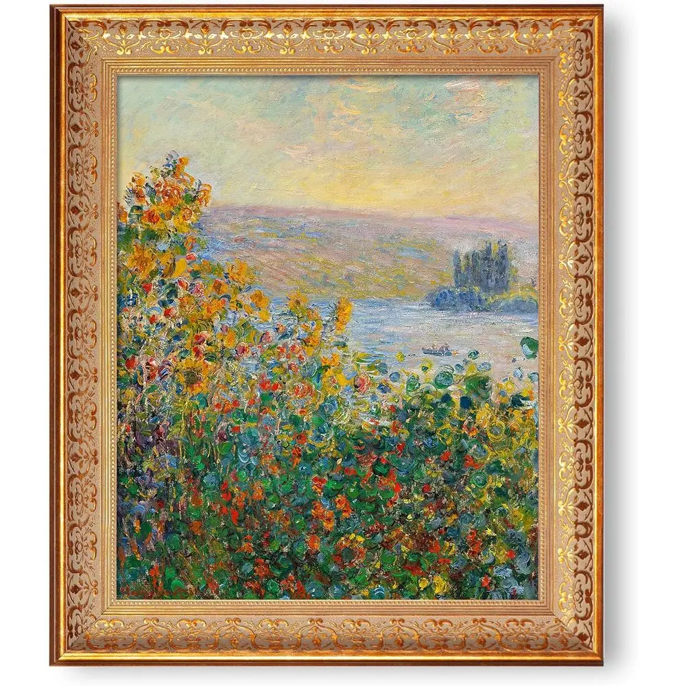 

Claude Monet's Lower Banks at Vétheuil, 24.5x20.5 inches, Vintage Gold Framed Reproduction