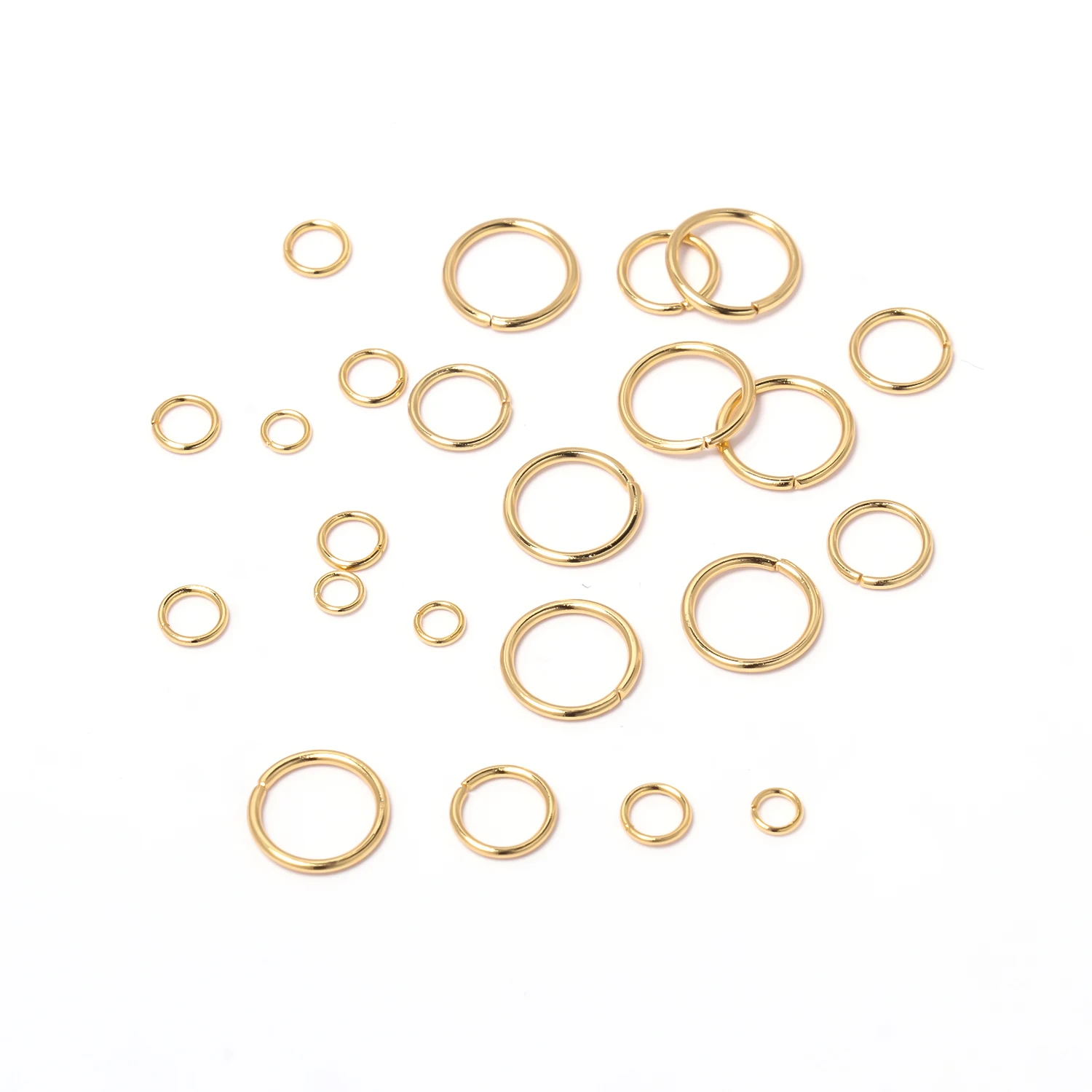 3-8mm in acciaio inossidabile Color oro anelli di salto chiusi anelli divisi connettori per gioielli fai da te che fanno accessori per collana